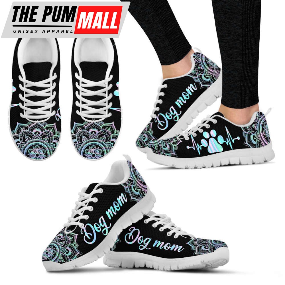 Dog Mom Shoes Holo Mandala Sneakers Walking Running Lightweight Casual Shoes For Pet Lover