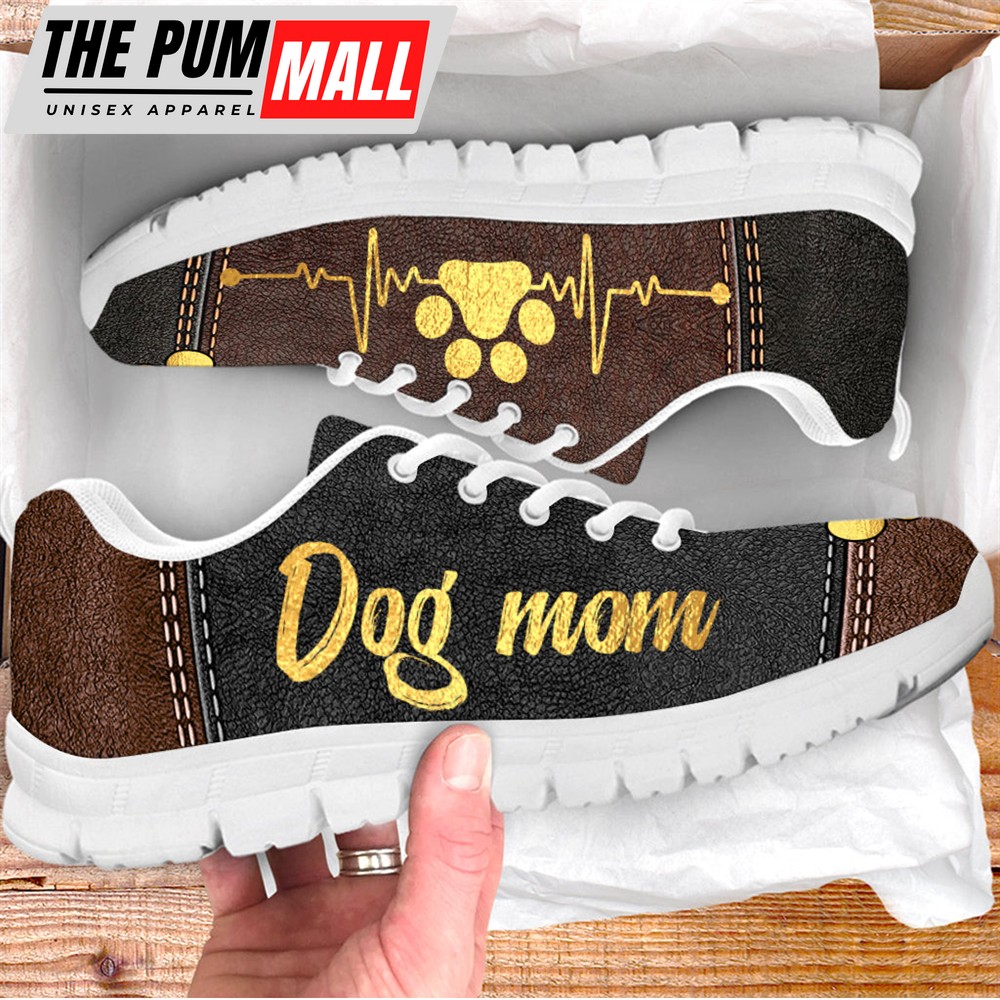 Dog Mom Shoes Leather Bg Sneaker Walking Shoes – Best Shoes For Dog Lover – Best Gift For Dog Mom