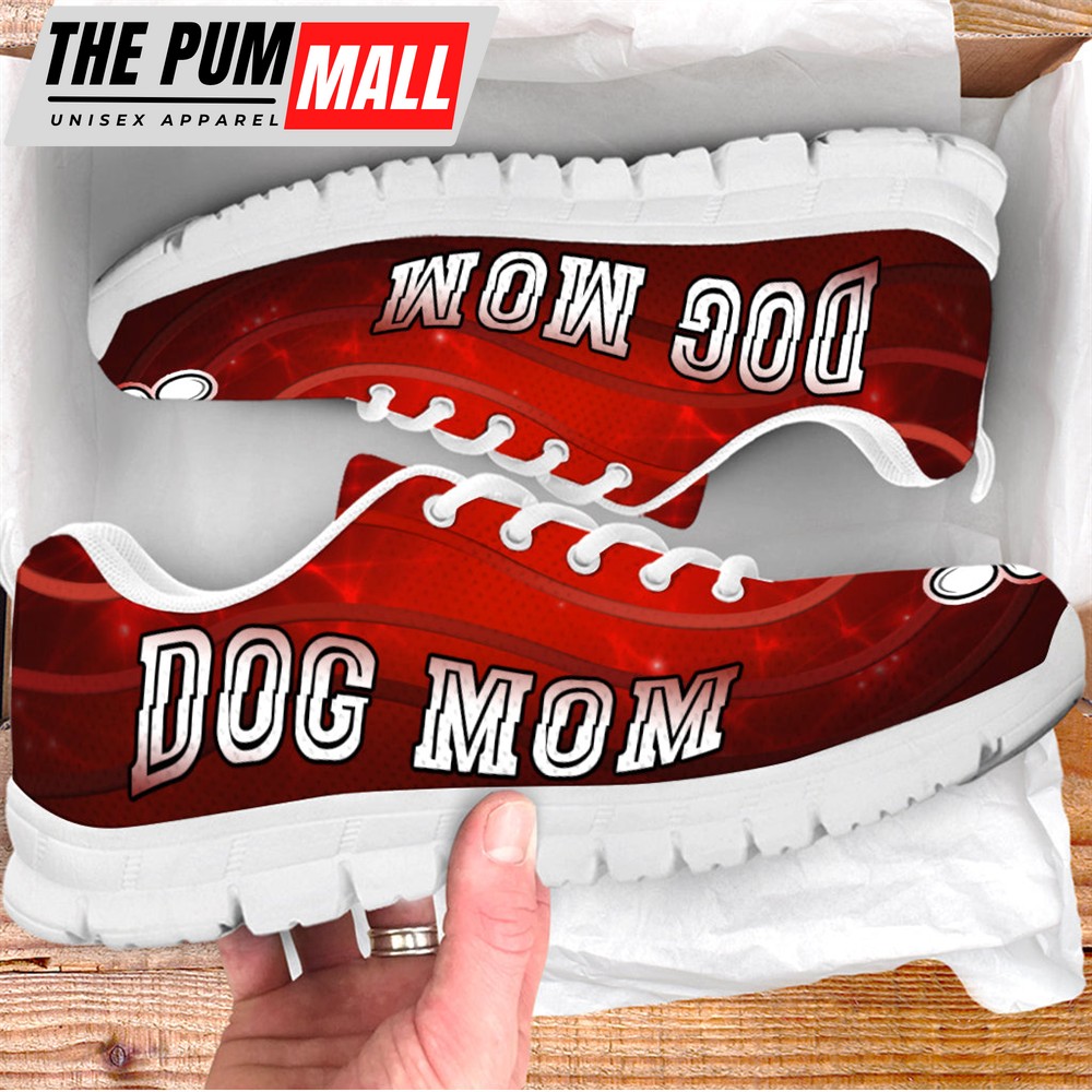 Dog Mom Shoes Lighting Red Background Sneaker Walking Shoes – Best Shoes For Dog Lover – Best Gift For Dog Mom
