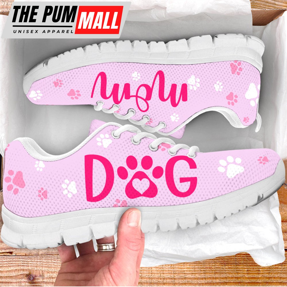 Dog Mom Shoes Paw Pink Sneaker Walking Shoes – Best Shoes For Dog Lover – Best Gift For Dog Mom