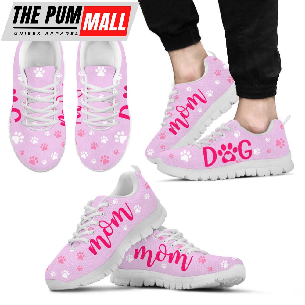 Dog Mom Shoes Paw Pink Sneakers Walking Running Lightweight Casual Shoes For Men And Women