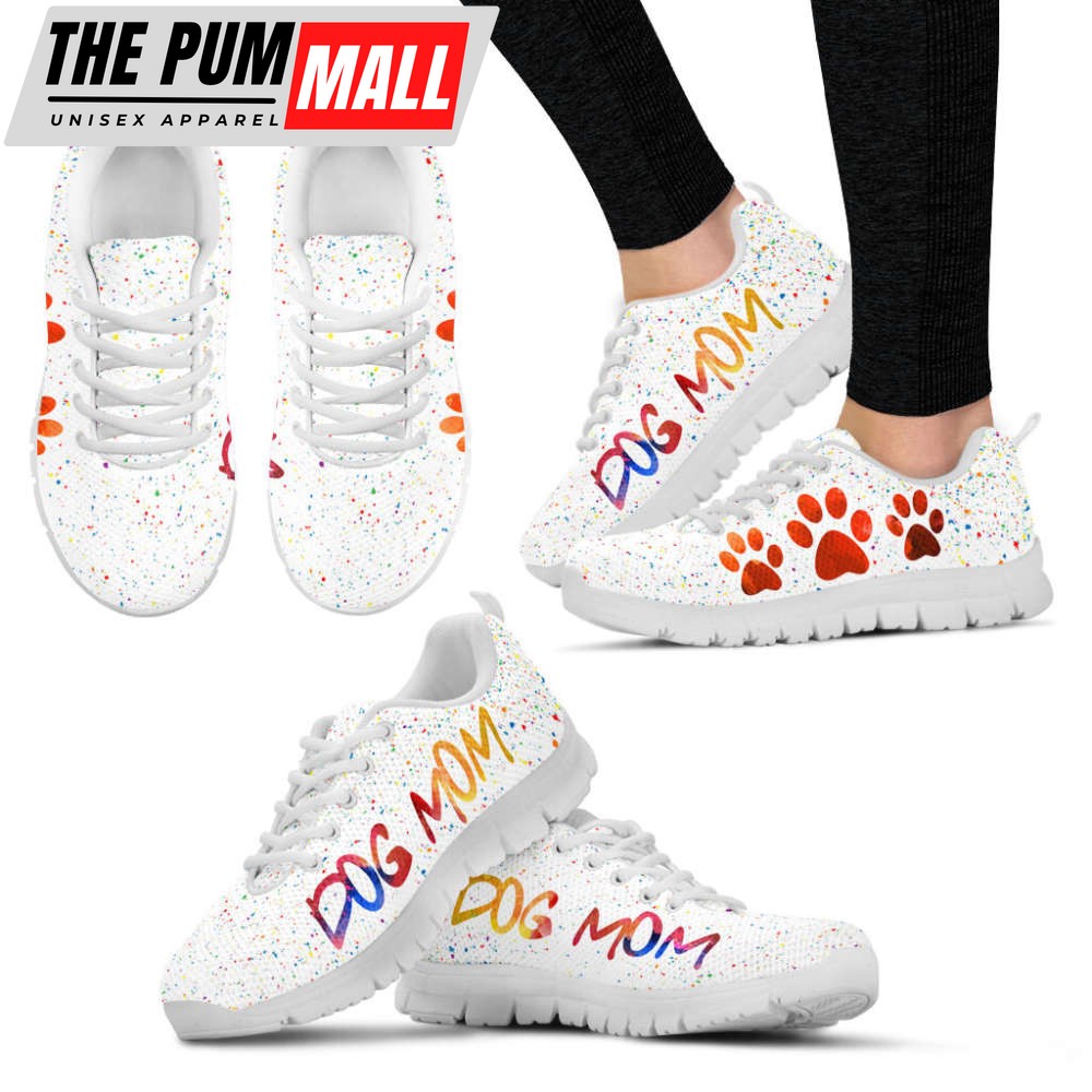 Dog Mom Shoes Splash Color Sneakers Walking Running Lightweight Casual Shoes For Pet Lover