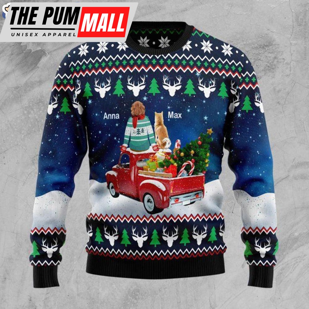 Dog Owner Merry Xmas Christmas Sweater Custom Christmas Dog Lovers Ugly Sweater