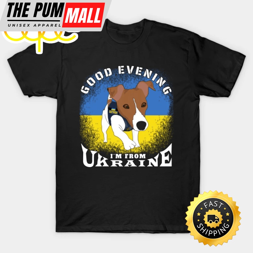 Dog Patron The Ukrainian Dog Superhero Ukrainian Sunset Tee