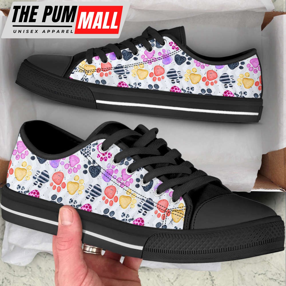 dog-paw-wall-art-low-top-shoes-canvas-sneakers-casual-shoes-y51186lk Dog Paw Wall Art Low Top Shoes Canvas Sneakers Casual Shoes