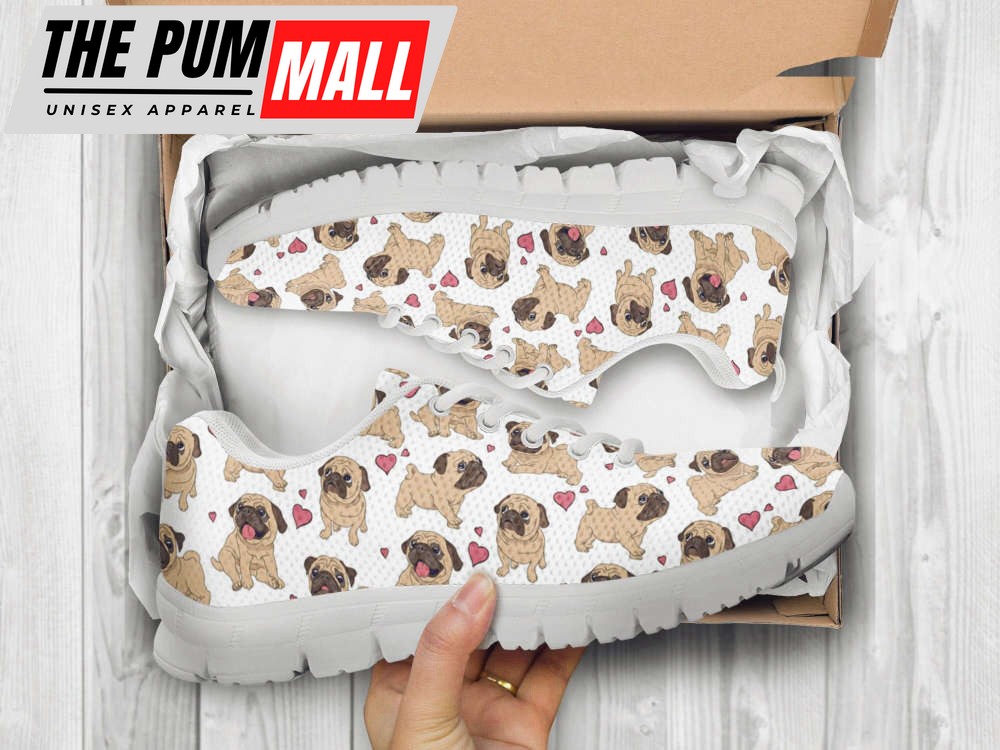 dog-pug-shoes-custom-name-shoes-dog-pattern-running-sneakers-for-pet-lover-h8qg905w Dog Pug Shoes Custom Name Shoes Dog Pattern Running Sneakers For Pet Lover