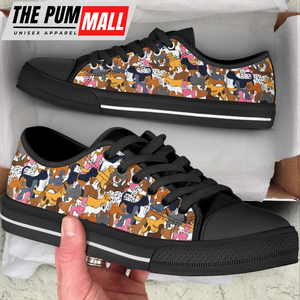 Dogs Lover Pattern Low Top Shoes Canvas Sneakers Casual Shoes
