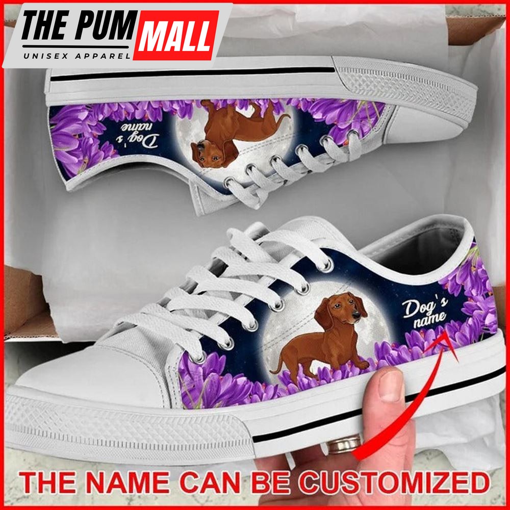 dogs-name-dachshund-purple-flower-personalized-canvas-low-top-shoes-low-top-s-nkskqz3m Dog’s name Dachshund Purple Flower Personalized Canvas Low Top Shoes – Low Top Shoes Mens, Women