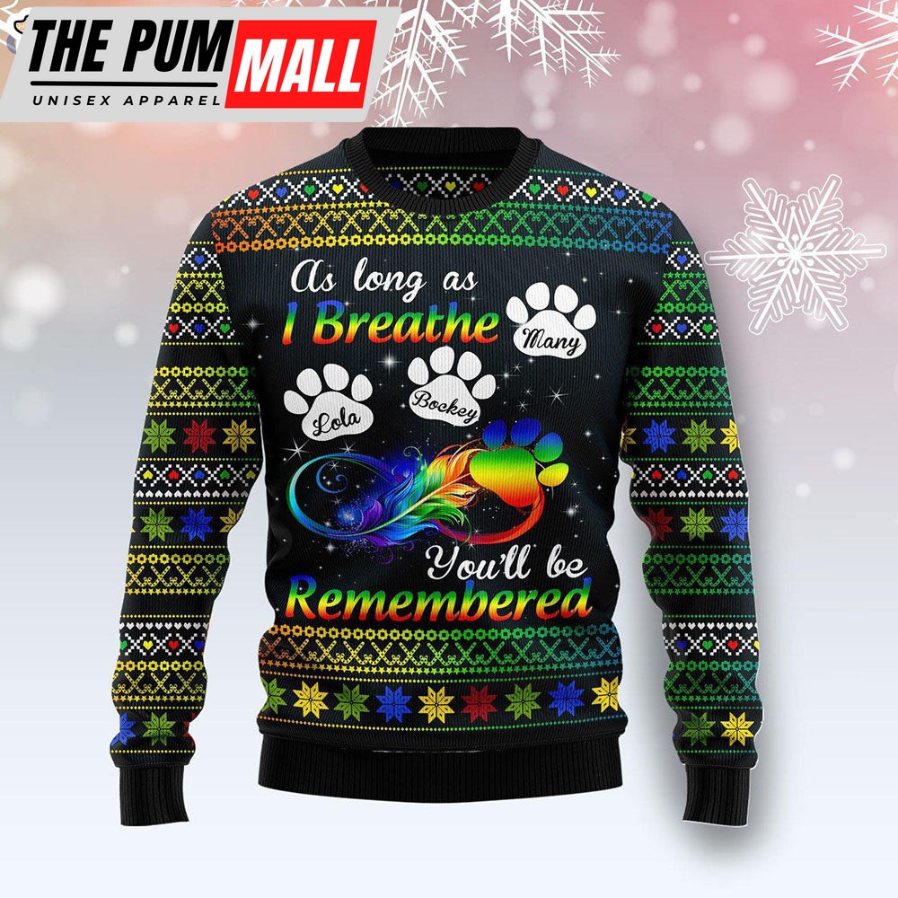 Dogs Will Be Remembered Personalized Ugly Christmas Sweater – Christmas Outfits Gift