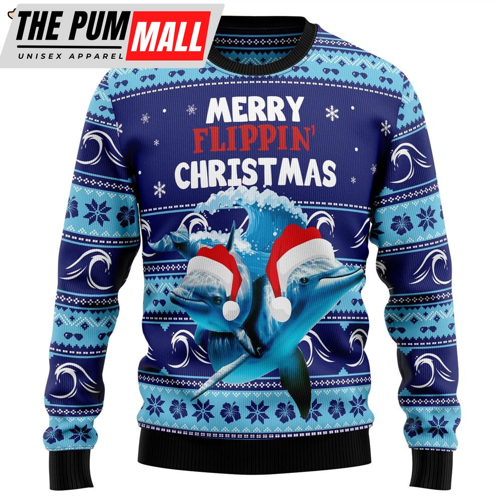 Dolphin Flippin’ Christmas Ugly Christmas Sweater – Lover Xmas Sweater Gift – Dog Memorial Gift