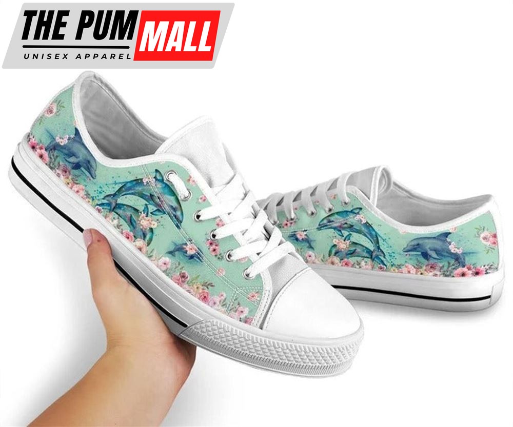 dolphin-flower-watercolor-low-top-shoes-low-top-shoes-mens-women-4qhtxgmy Dolphin Flower Watercolor Low Top Shoes – Low Top Shoes Mens, Women