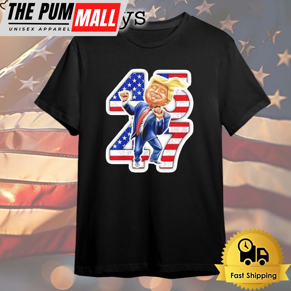Donald Trump 45 47 Dance Cartoon Funny T Shirt