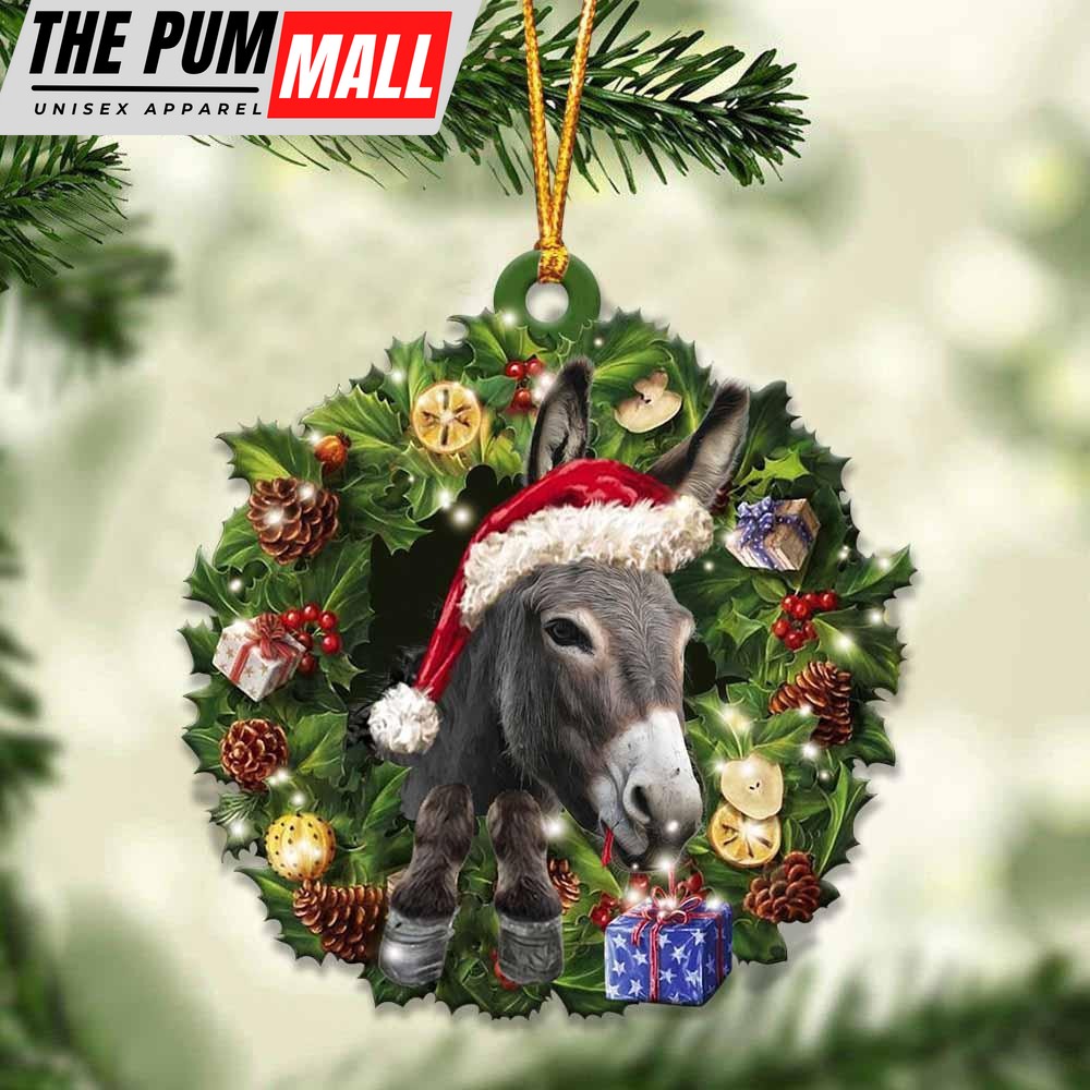 Donkey And Christmas Ornament – Acrylic Donkey Ornament – Gifts For Animals Lovers Limited Edition