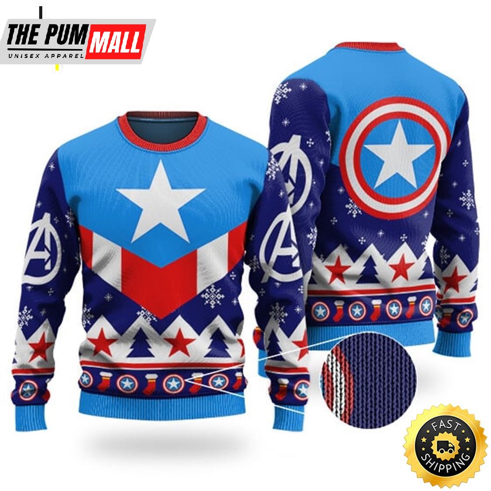 Dope Captain America Ugly Christmas Sweater