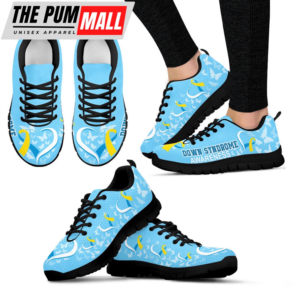 Down Syndrome Shoes Awareness Heart Ribbon Sneaker Walking Shoes – Best Shoes For Men And Women Malalan