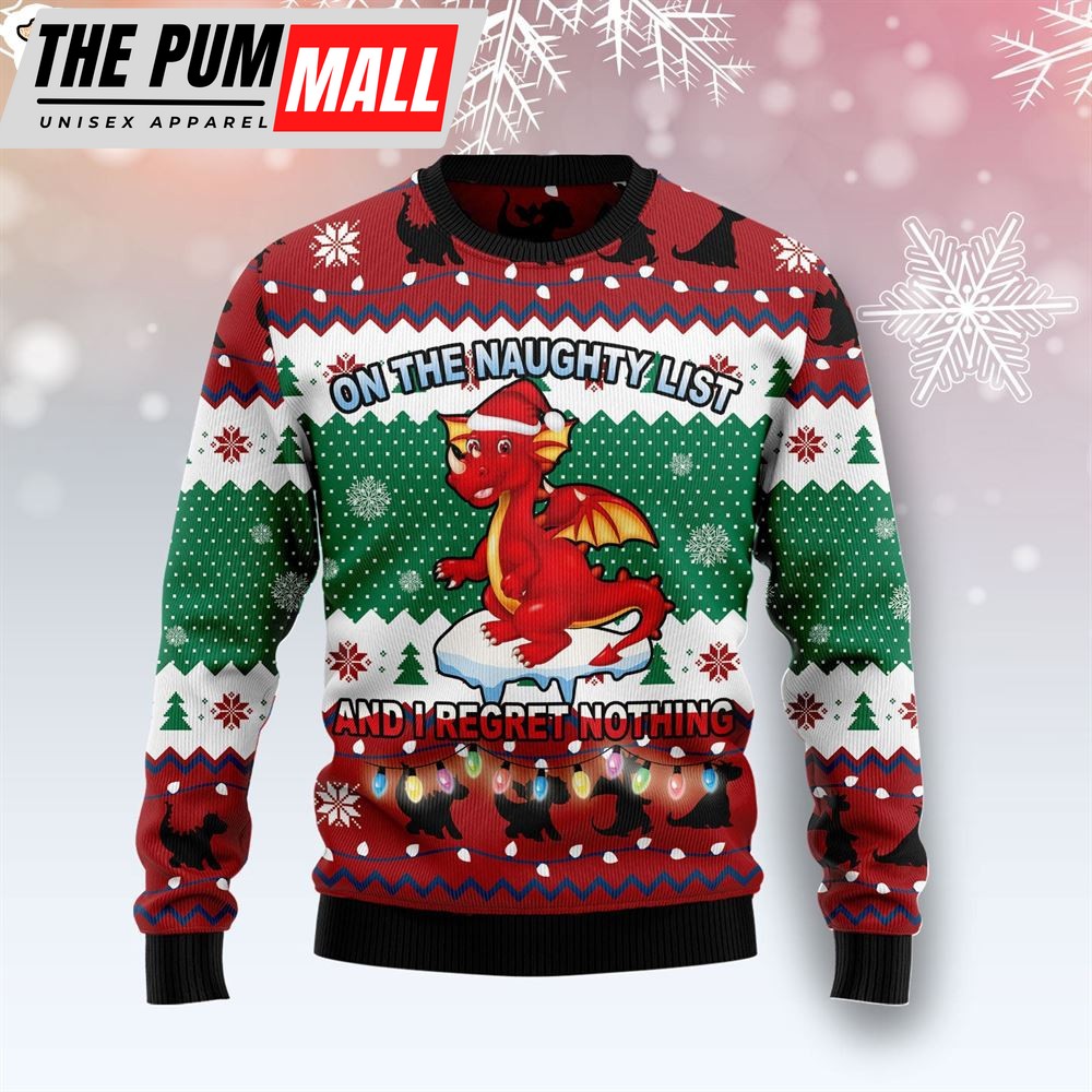 Dragon Christmas List Ugly Christmas Sweater – Lover Xmas Sweater Gift – Dog Memorial Gift