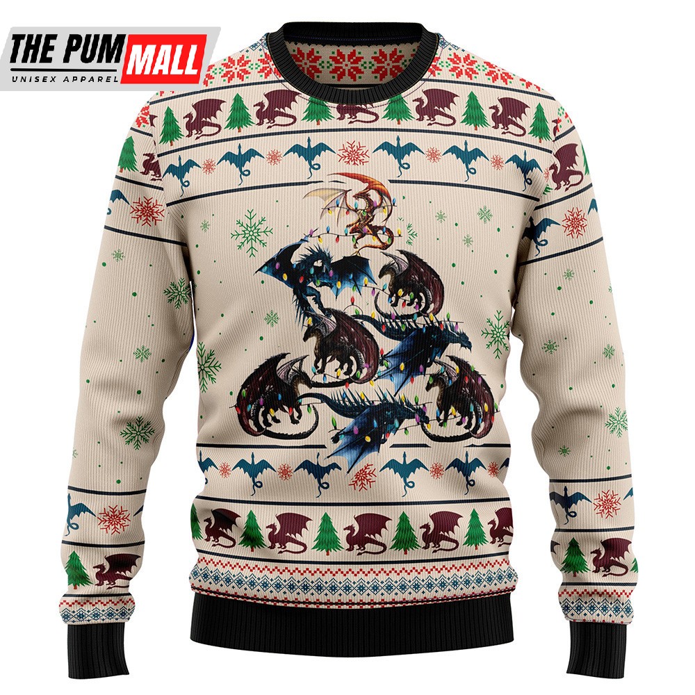 Dragon Tree Ugly Christmas Sweater Sweater Christmas Unisex