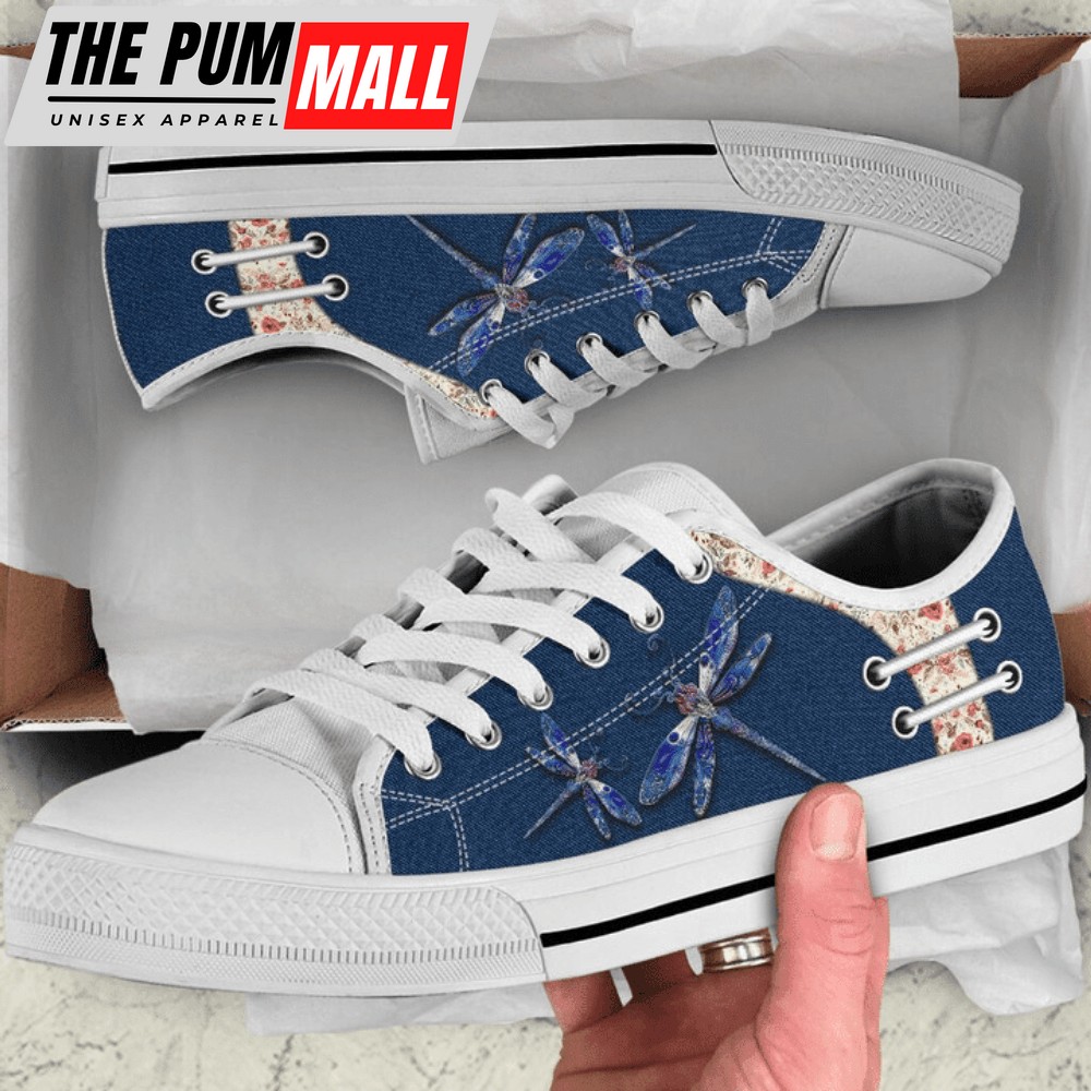 Dragonfly Jean Flower Low Top Shoes PN206226Sb – Trendy Footwear