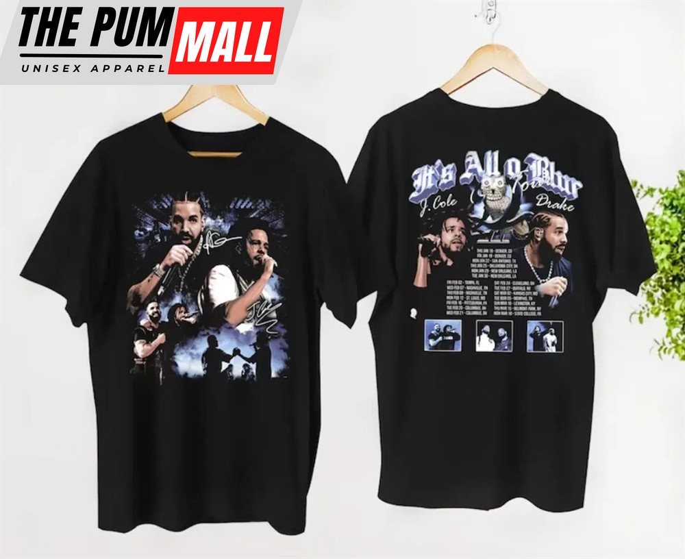 Drake J Cole Big As The What Tour 2024 Unisex New Black T-Shirt