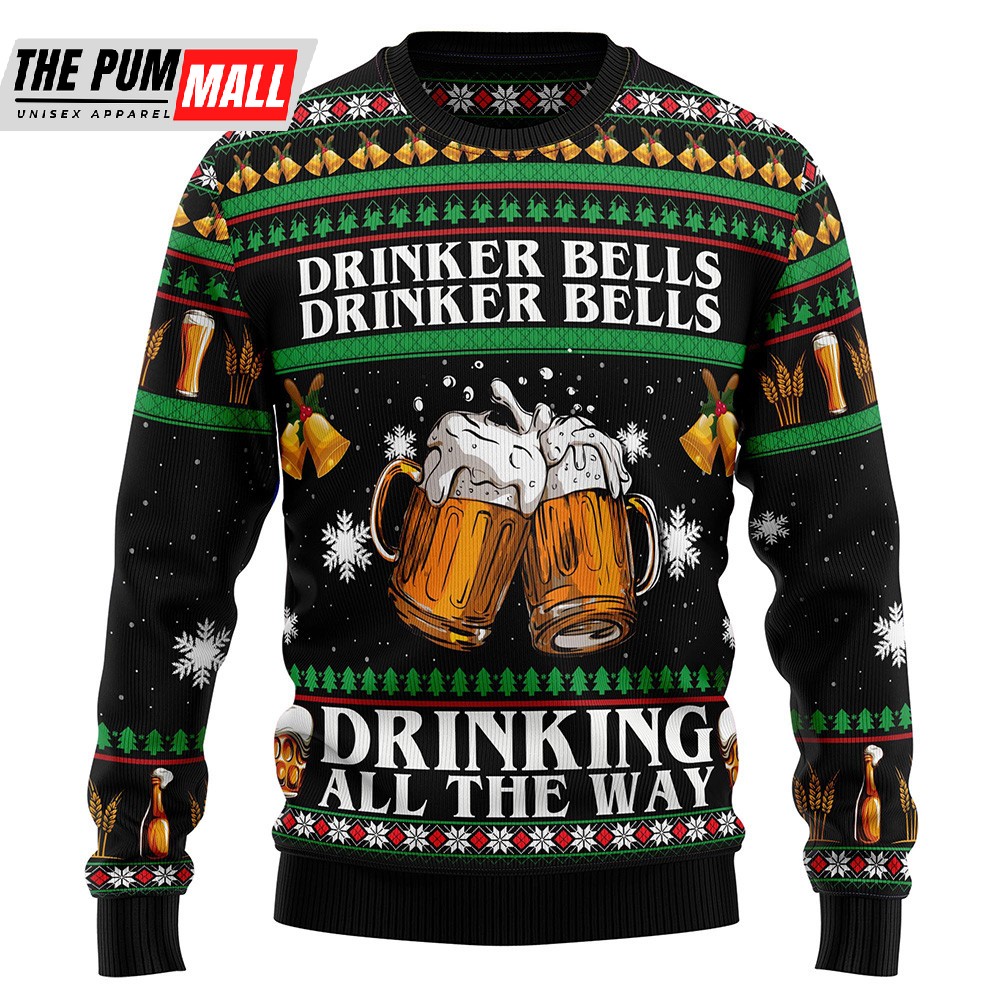 Drinker Bell Ugly Christmas Sweater Christmas Graphic Sweater