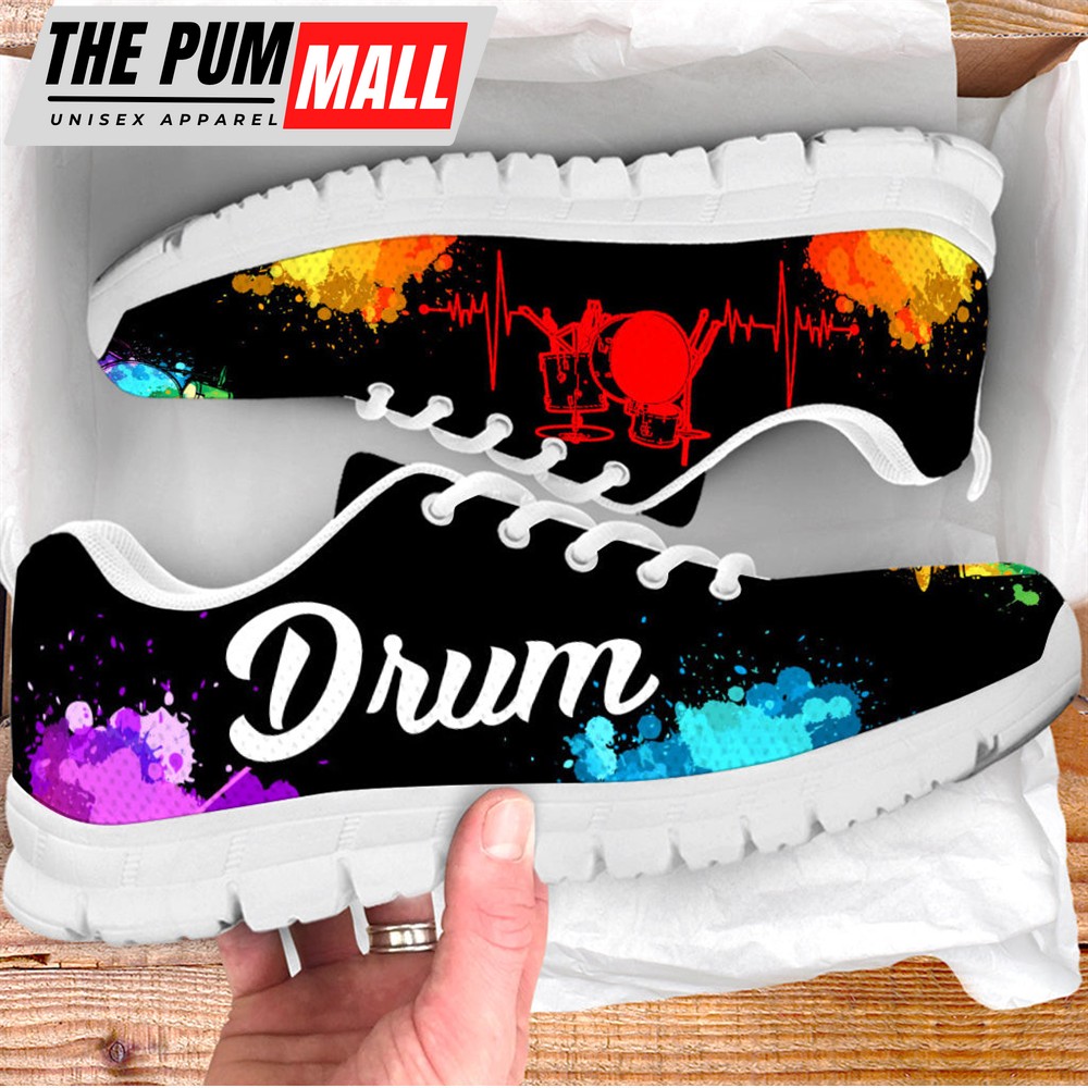 Drum Heartbeat Art Shoes Music Sneaker Walking Running Shoes – Best Gift For Men And Women