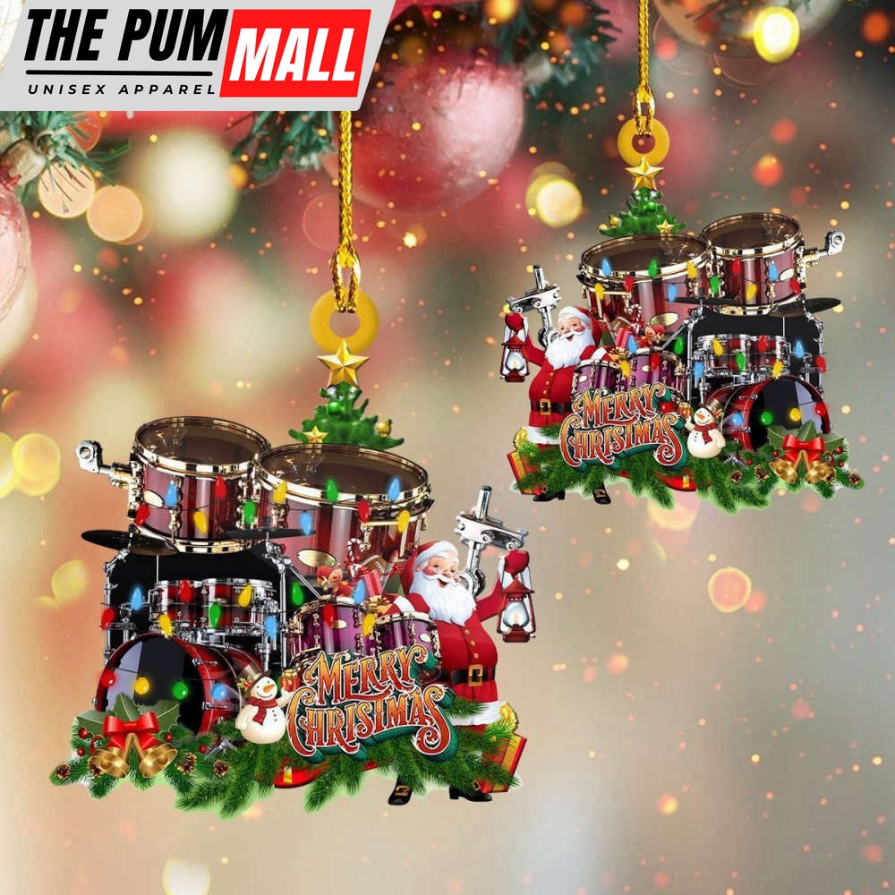 Drum Merry Christmas Ornament Santa Claus Ornament Christmas Gifts For Drummers Limited Edition