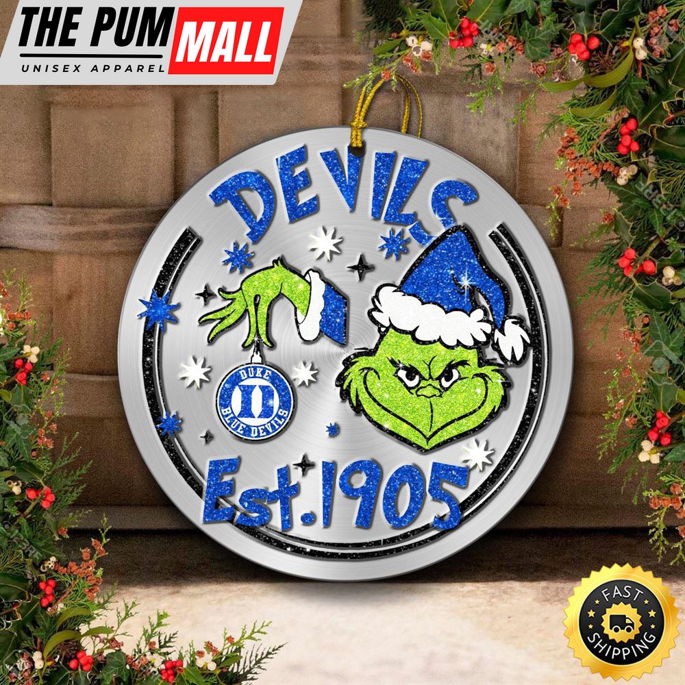 Duke Blue Devils Grinch Circle Ornaments Christmas Limited Edition