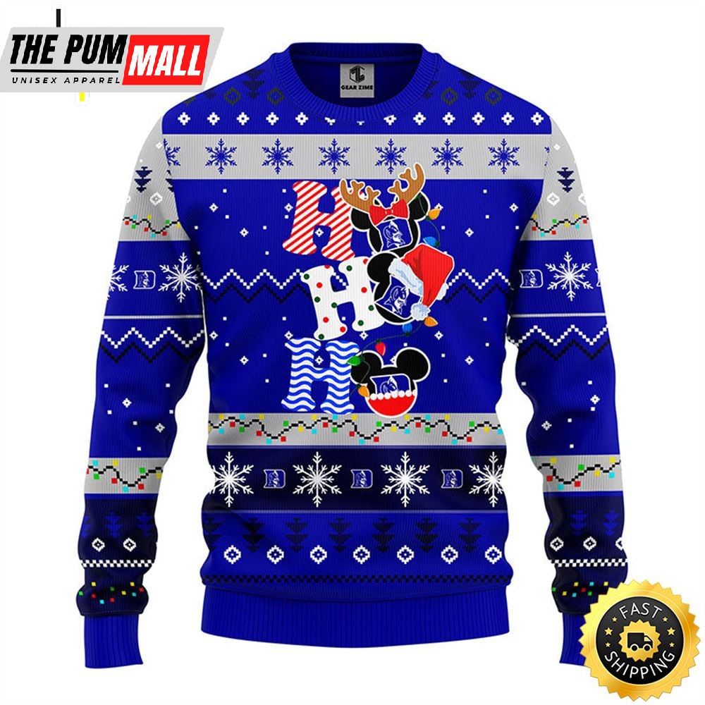 Duke Blue Devils Hohoho Mickey Christmas Ugly Sweater