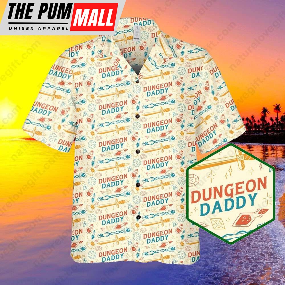 Dungeon Daddy Hawaiian Shirt Dungeons and Dragons DnD Father Day Gift