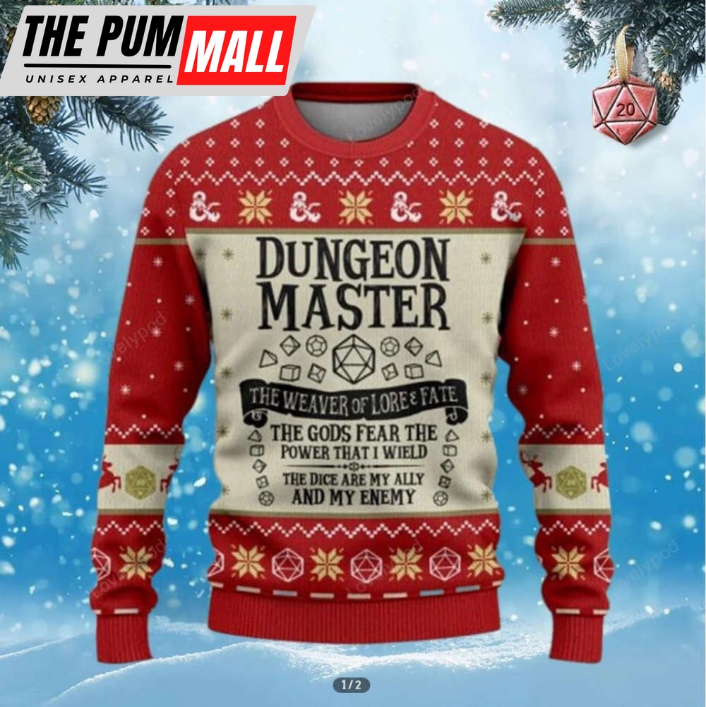 Dungeon Master Ugly Christmas Sweater – for Men and Women, Xmas Gift