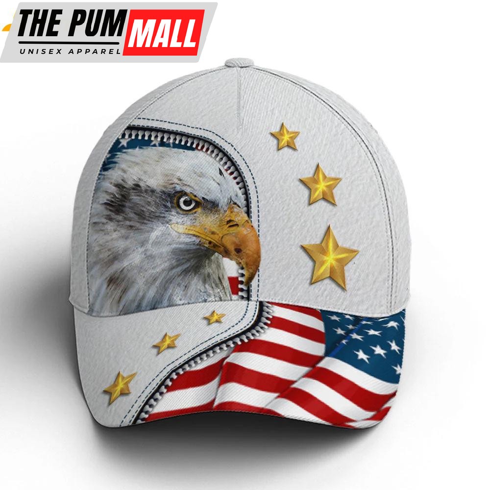 Eagle And US Flag Classic Baseball Cap