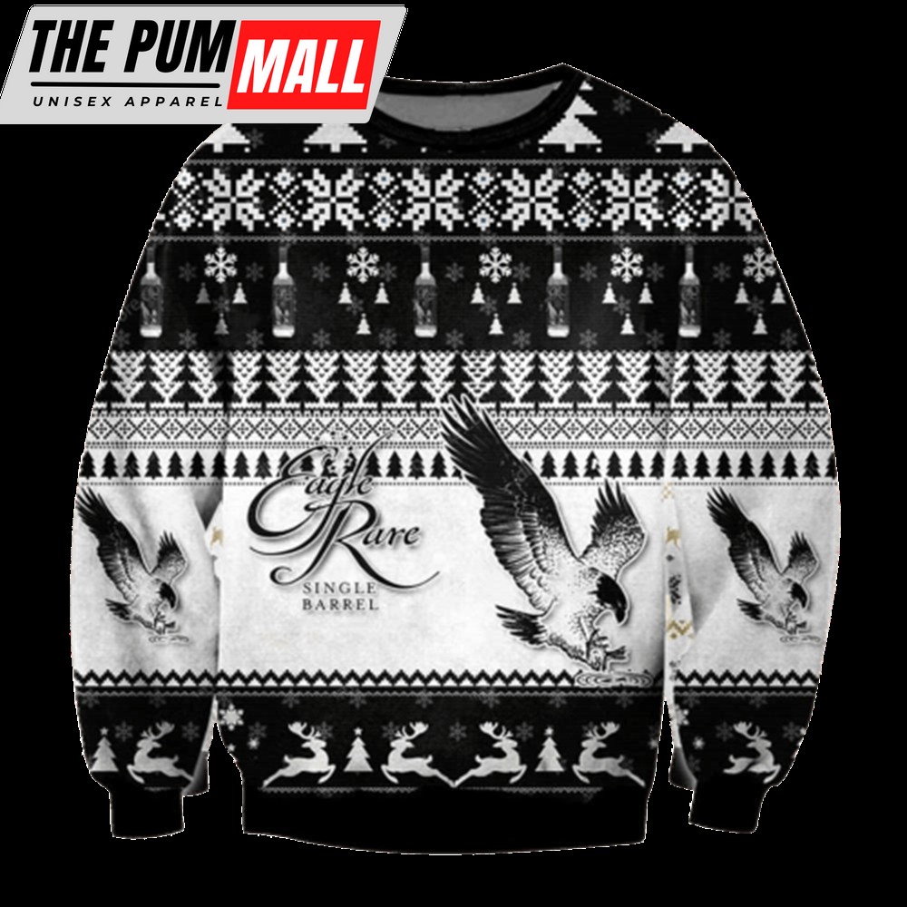Eagle Rare Single Barrel Ugly Christmas Sweater, Gift For Christmas, Unisex Crewneck Sweater