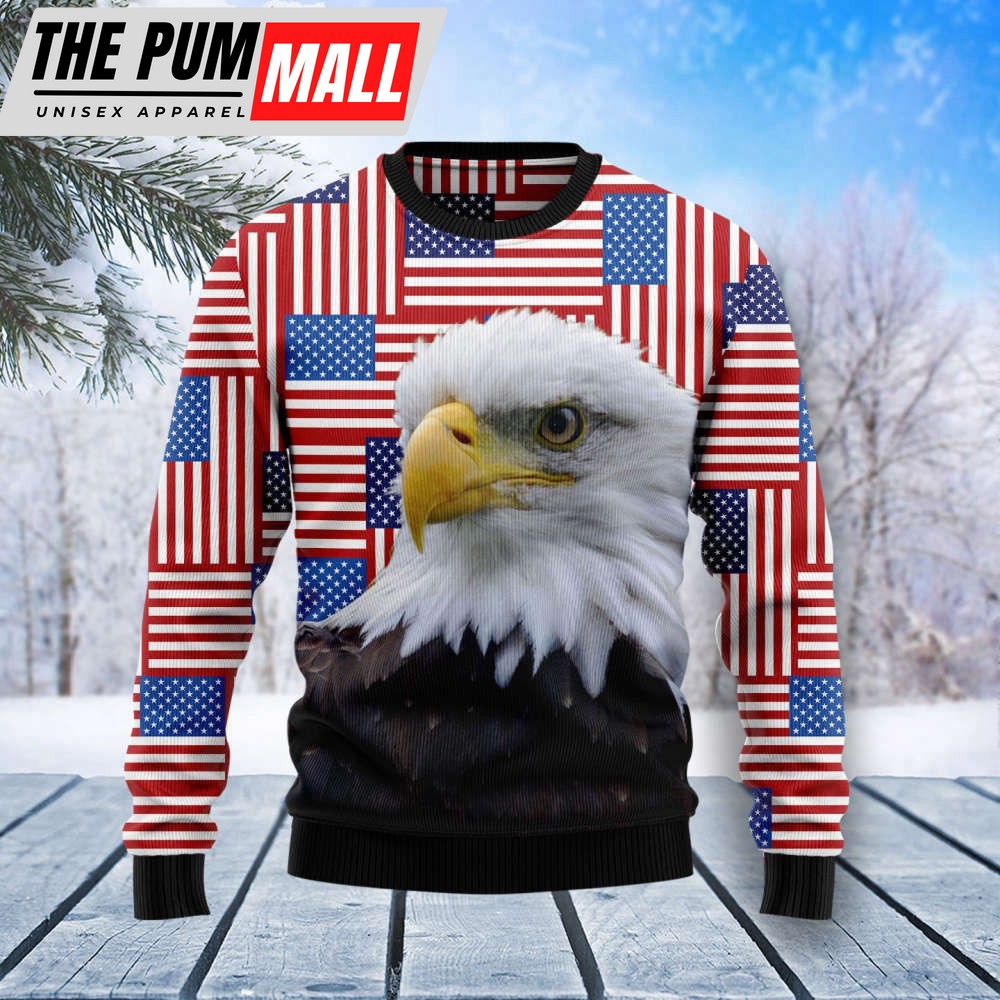 Eagle USA Flag T1310 Ugly Christmas Sweater – Best Gift For Christmas