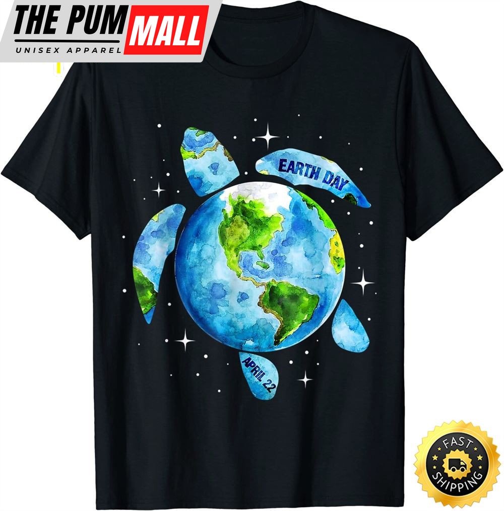 Earth Day 2025 Restore Earth Sea Turtle Art Save the Planet T-Shirt