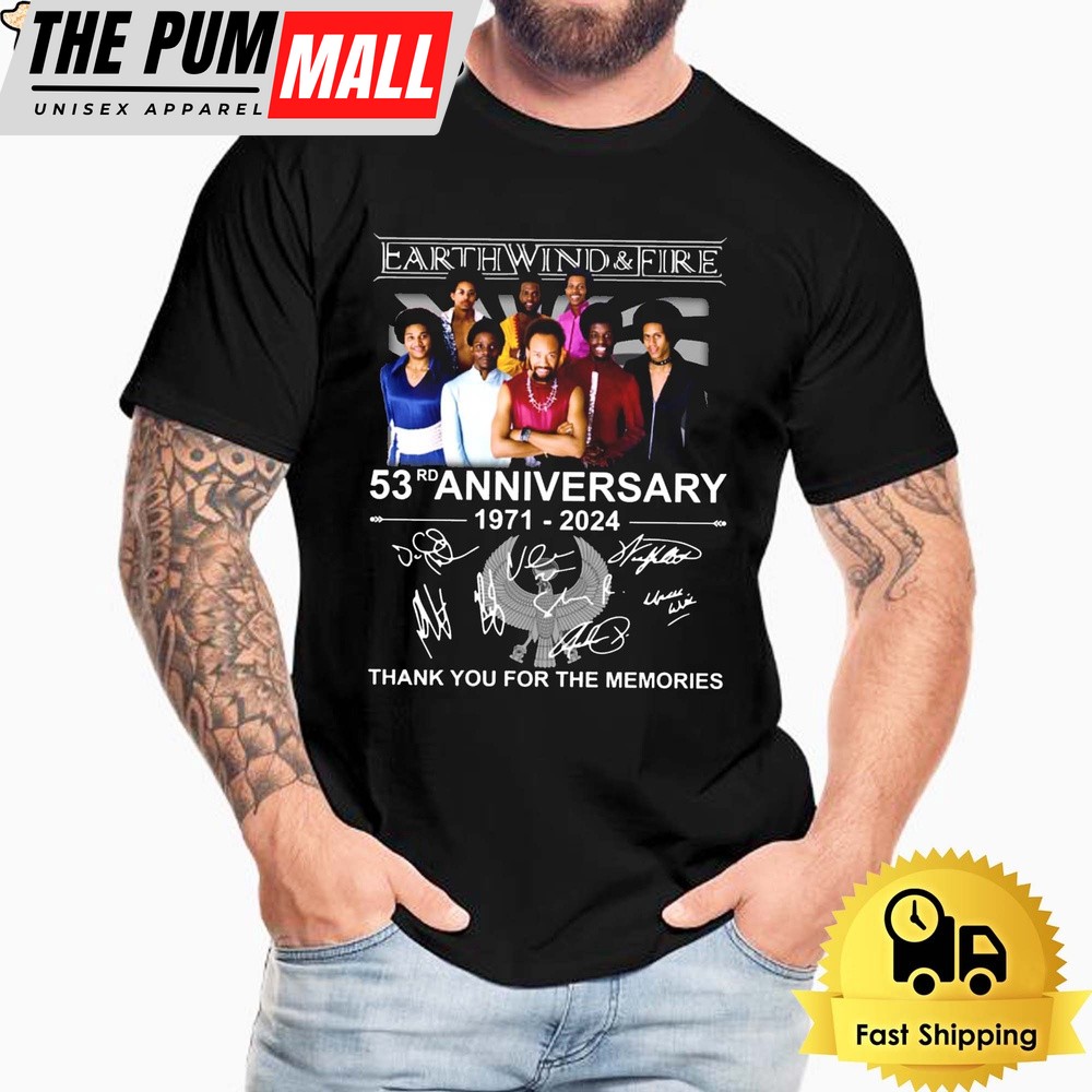 Earth, Wind And Fire 53rd Anniversary 1971-2024 Thank You For The Memories T-Shirt