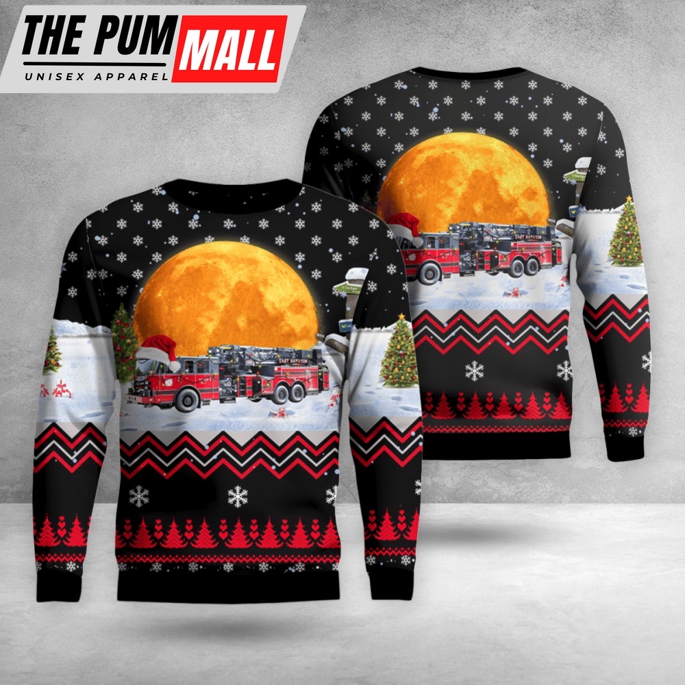 East Hampton Fire Dept Christmas AOP Ugly Sweater-Christmas Outfits Gift