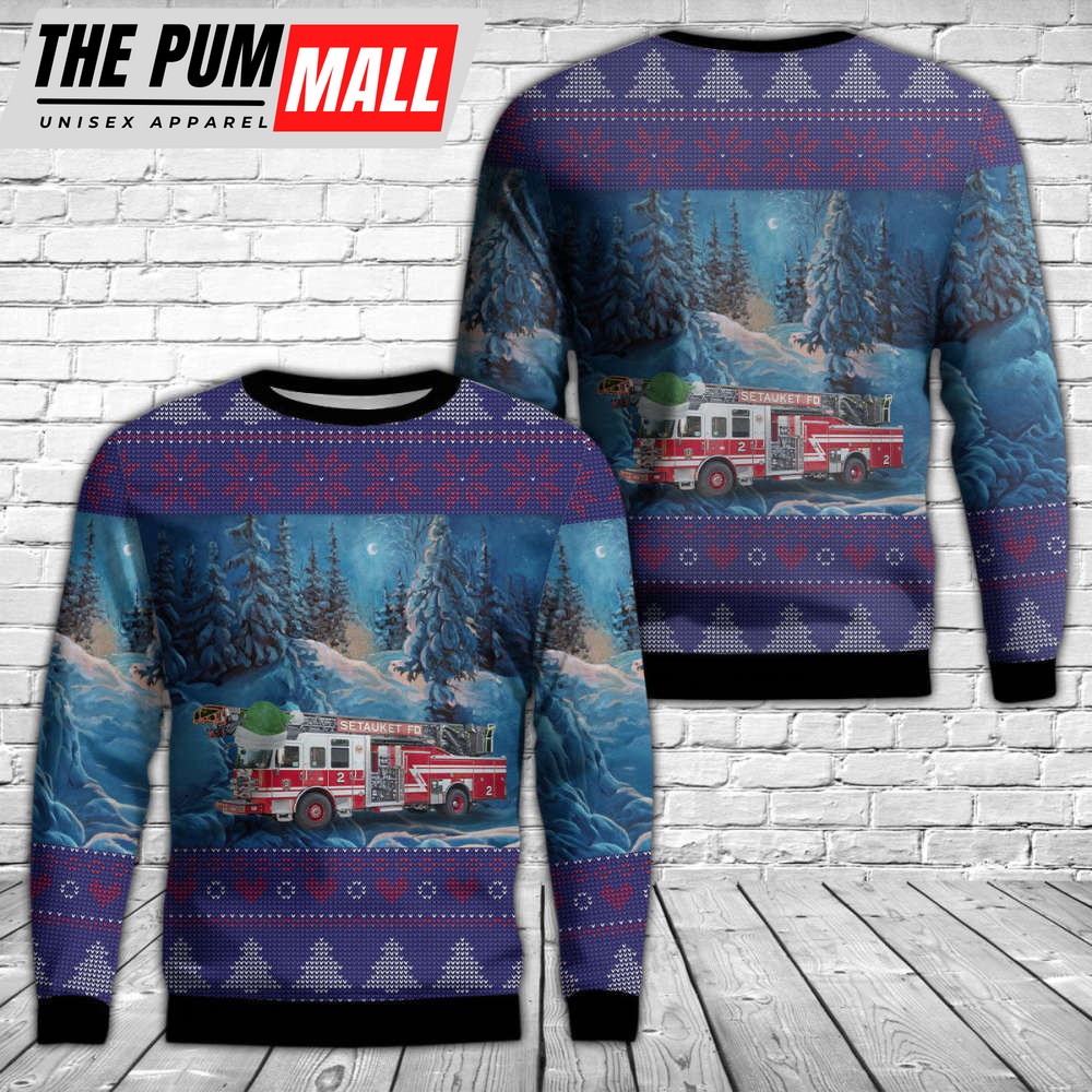 East Setauket, New York, Setauket Fire Department Christmas AOP Ugly Sweater