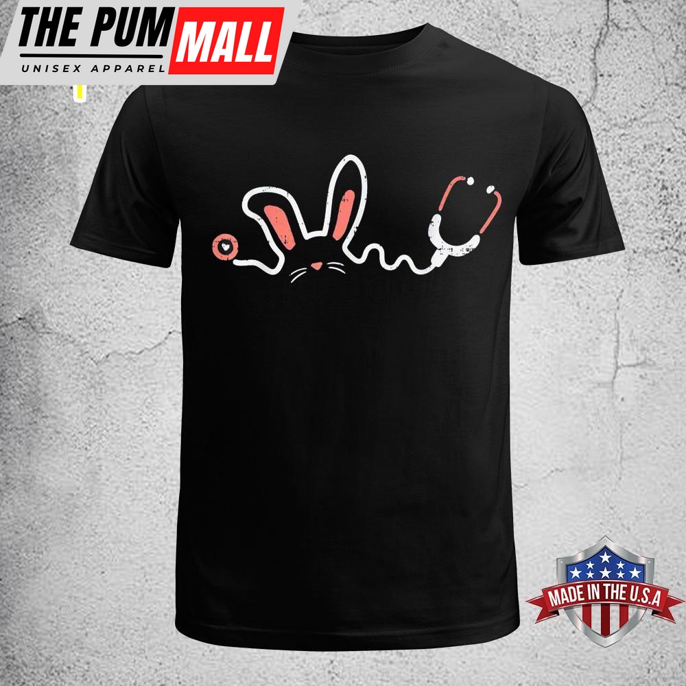 Easter Bunny Stethoscope Nurse Doctor Rabbit Scrub Top Women Shirt, Easter Gifts For Wife