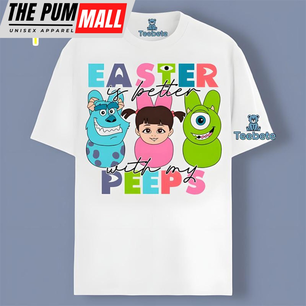 Easter Is Better With My Peeps Cartoon Character Shirt Idea