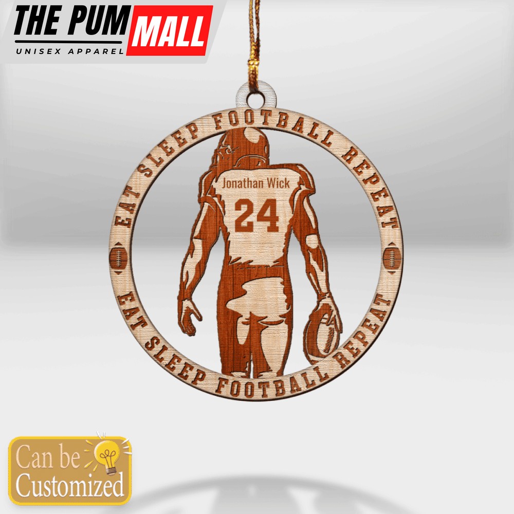 Eat Sleep Football Repeat Ornament Christmas Ornament Hangers Gifts For Football Lovers Limited Edition