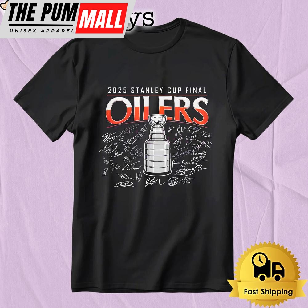 Edmonton Oilers Signatures Stanley Cup Final 2025 Champions T Shirt