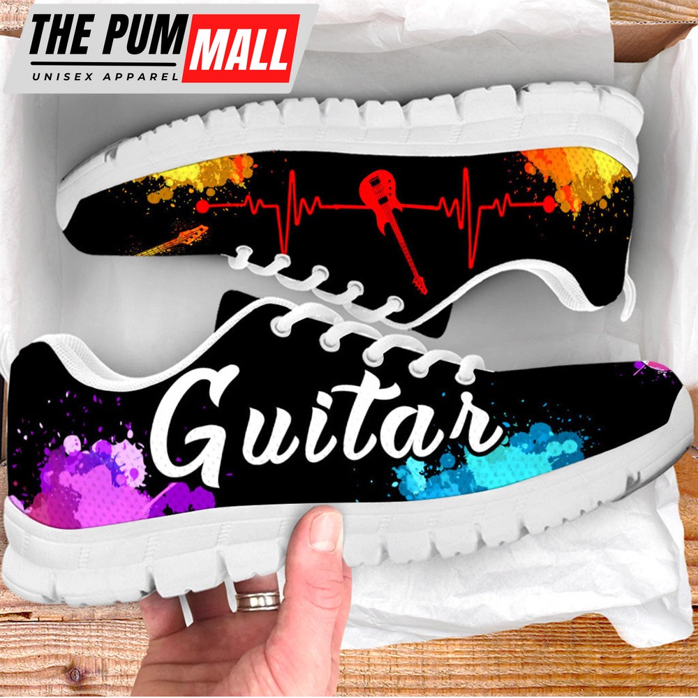 Electric Guitar Art Shoes Music Sneaker Walking Running Shoes – Best Gift For Men And Women