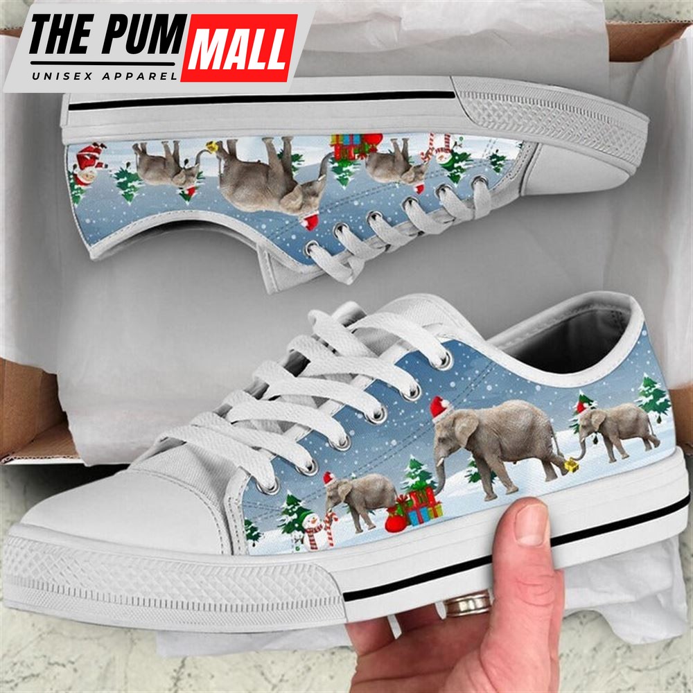 elephant-christmas-welcome-canvas-low-top-shoes-low-top-shoes-mens-women-2v82zoz0 Elephant Christmas Welcome Canvas Low Top Shoes – Low Top Shoes Mens, Women