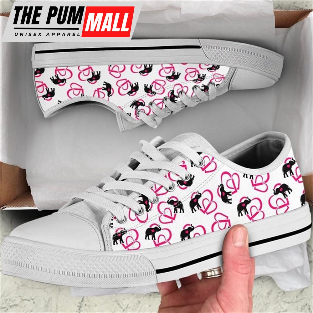 elephant-heart-patterns-canvas-low-top-shoes-low-top-shoes-mens-women-8dmi8594 Elephant Heart Patterns Canvas Low Top Shoes – Low Top Shoes Mens, Women