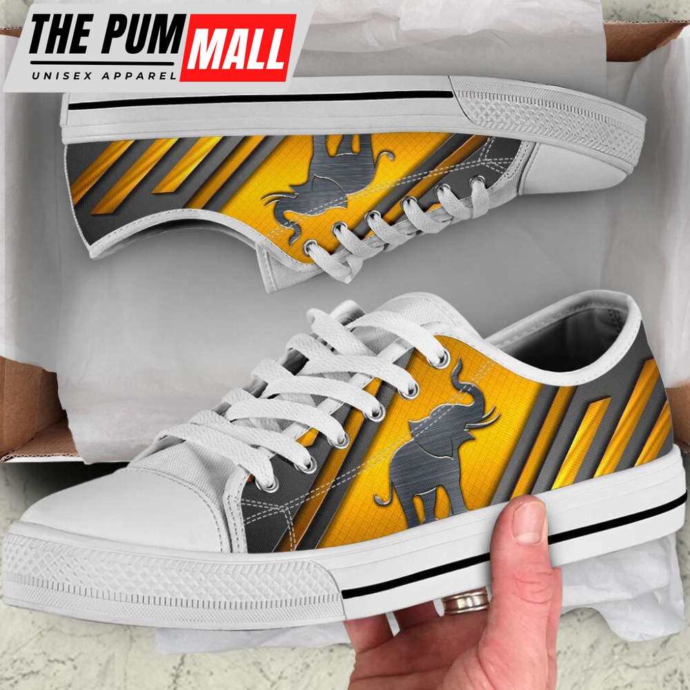 Elephant Metalwaffle Low Top Shoes Canvas Print Lowtop Casual Shoes