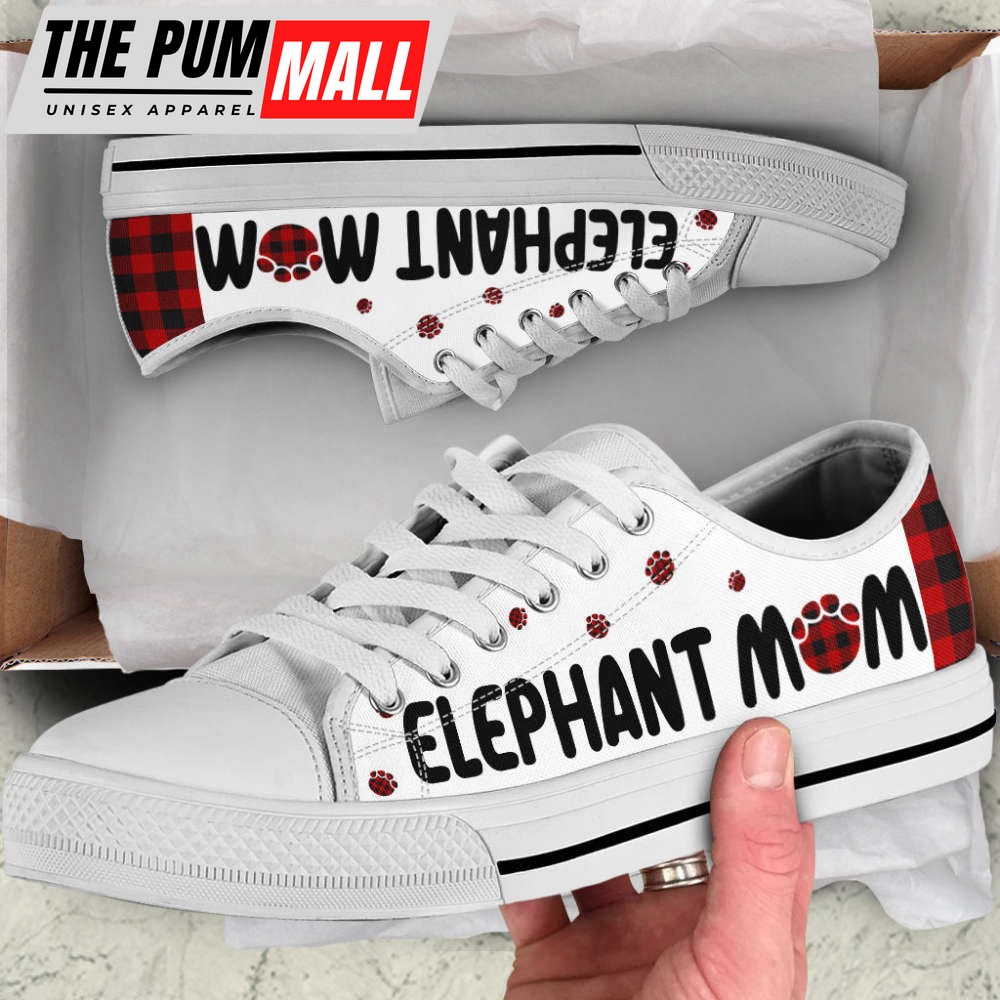 Elephant Mom Paid Low Top Shoes Canvas Print Lowtop Casual Shoes Gift For Adults