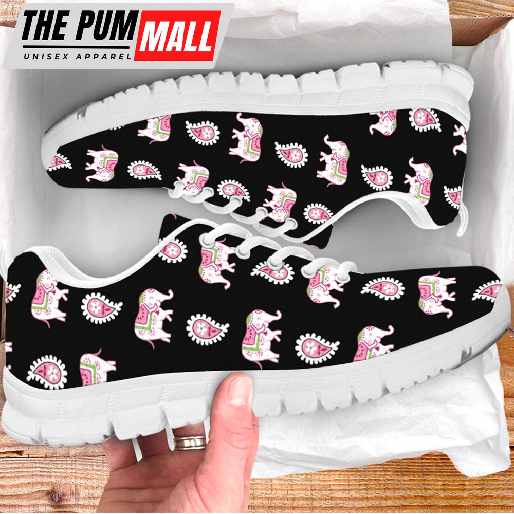 Elephant Shoes Ida Pattern Sneaker Tennis Walking Shoes – Best Gift For Men And Women – Shoes Gift For Adults