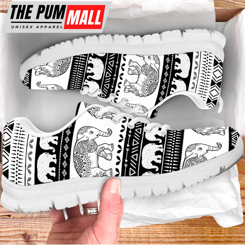 Elephant Shoes Pattern Vector Sneaker Tennis Walking Shoes – Best Gift For Men And Women