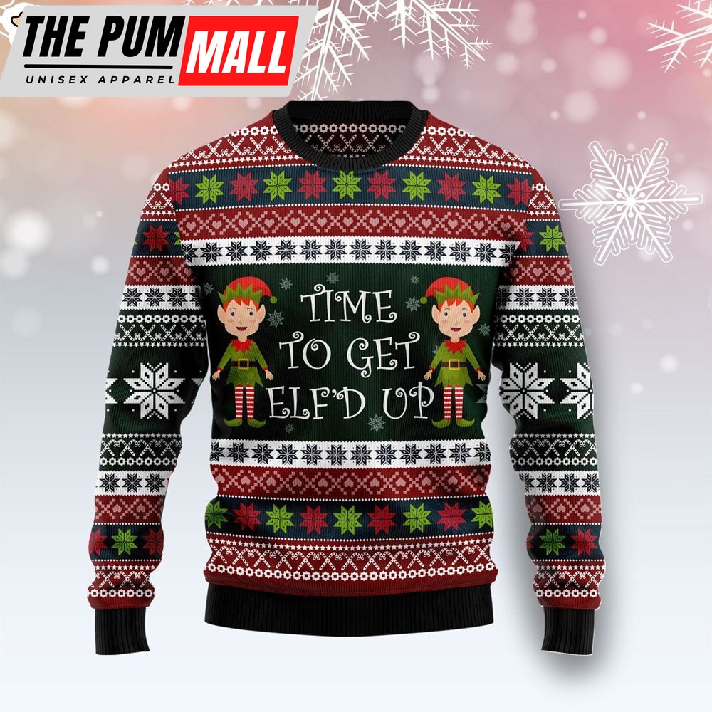 Elf Time Ugly Christmas Sweater – Funny Family Sweater Gifts – Lover Xmas Sweater Gift