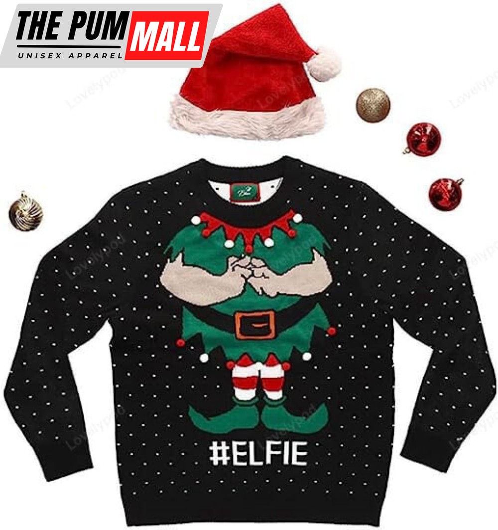 elf-ugly-christmas-sweater-men-women-santas-elfie-funny-holiday-xmas-sweaters-pmozu9tc Elf Ugly Christmas Sweater Men Women Santa’s Elfie Funny Holiday Xmas Sweaters